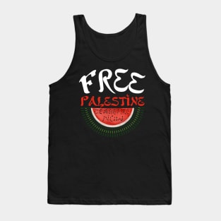 Free Palestine Watermelon Kefiah Peace No War Ceasefire Tank Top